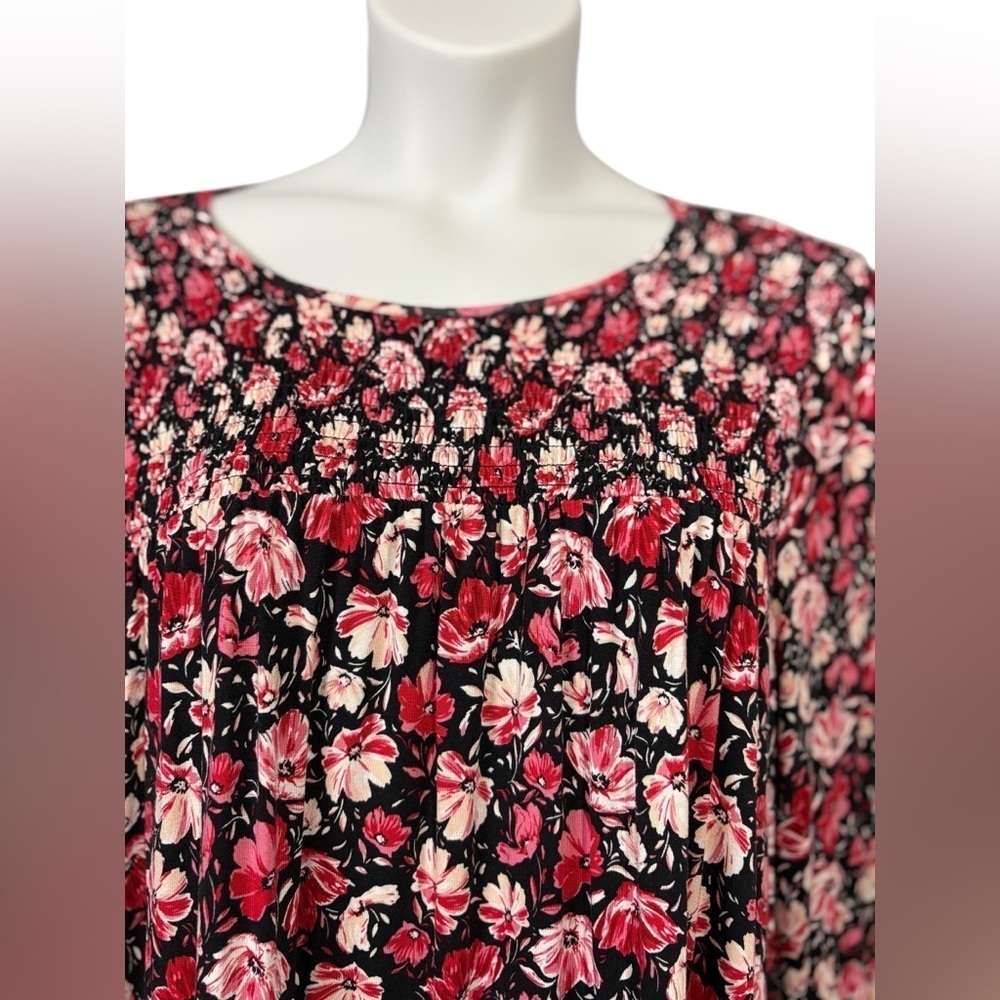 NEW, Penningtons, Plus Size Floral Stretch Dress, 2X, Pink, Black, White - Picture 4 of 10